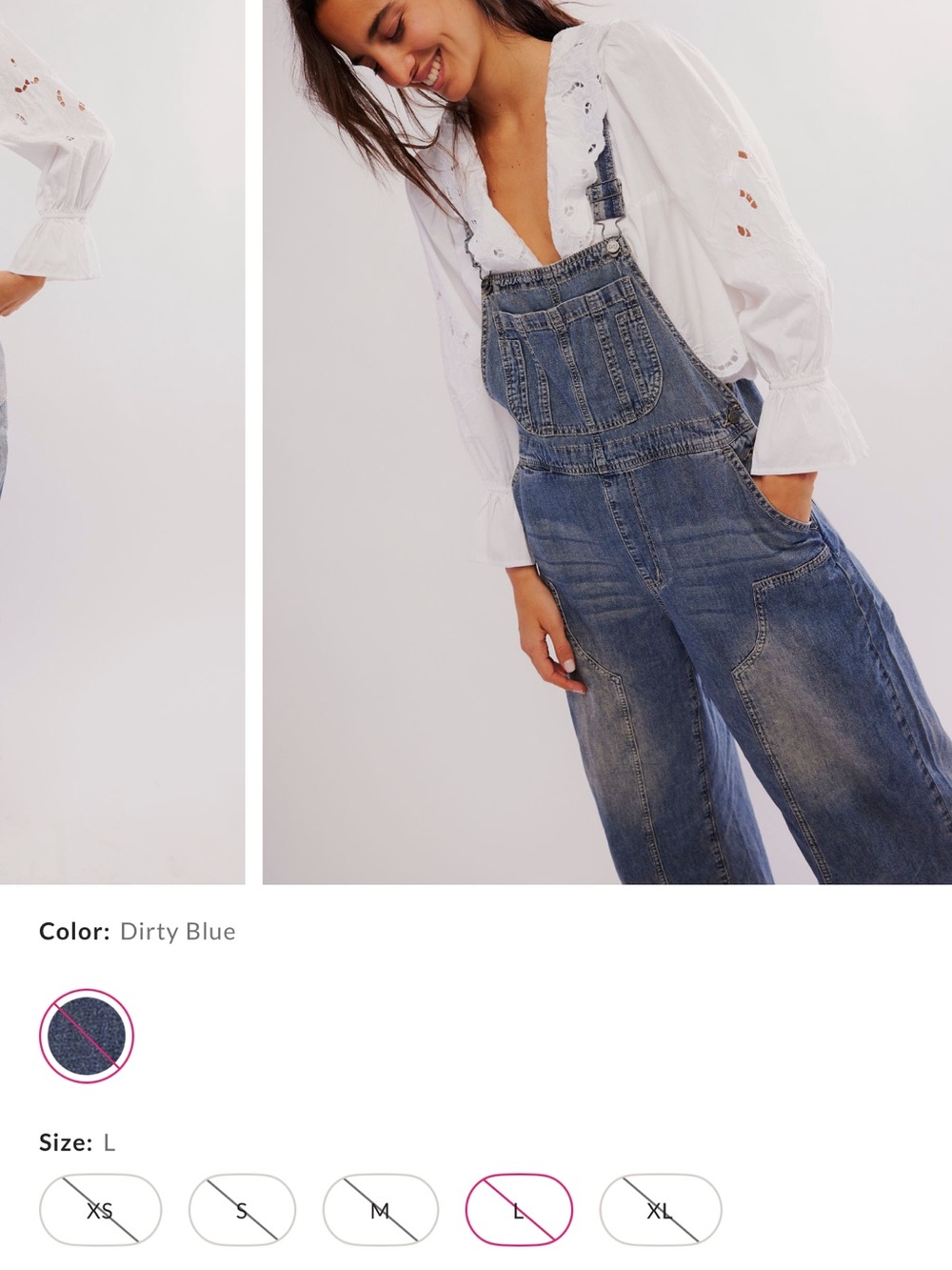 One Teaspoon Denim Overalls - Distressed Blue Wash - Picture 3 of 3